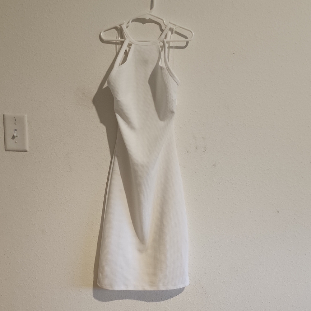 Elegant White Halter Dress